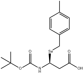 Propanoic acid, 3-[[(1,1-dimethylethoxy)carbonyl]amino]-3-[[(4-methylphenyl)methyl]seleno]-, (3S)- Structure