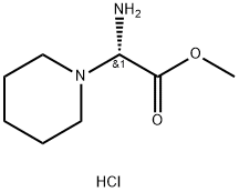 1-Piperidineacetic acid, α-amino-, methyl ester, hydrochloride (1:1), (αS)- 구조식 이미지