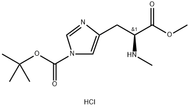 L-Histidine, 1-[(1,1-dimethylethoxy)carbonyl]-N-methyl-, methyl ester, hydrochloride (1:1) Structure