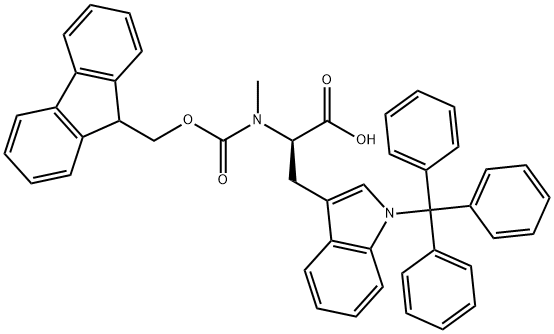 D-Tryptophan, N-[(9H-fluoren-9-ylmethoxy)carbonyl]-N-methyl-1-(triphenylmethyl)- Structure