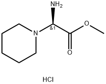 1-Piperidineacetic acid, α-amino-, methyl ester, hydrochloride (1:1), (αR)- 구조식 이미지