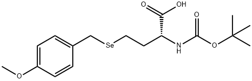 Butanoic acid, 2-[[(1,1-dimethylethoxy)carbonyl]amino]-4-[[(4-methoxyphenyl)methyl]seleno]-, (2R)- Structure