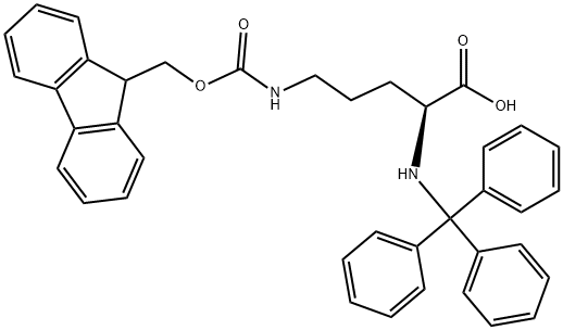 L-Ornithine, N5-[(9H-fluoren-9-ylmethoxy)carbonyl]-N2-(triphenylmethyl)- Structure