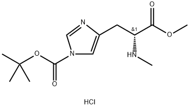 D-Histidine, 1-[(1,1-dimethylethoxy)carbonyl]-N-methyl-, methyl ester, hydrochloride (1:1) Structure