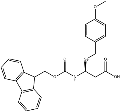 Propanoic acid, 3-[[(9H-fluoren-9-ylmethoxy)carbonyl]amino]-3-[[(4-methoxyphenyl)methyl]seleno]-, (3S)- Structure