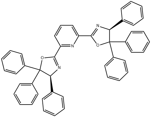 Pyridine, 2,6-bis[(4S)-4,5-dihydro-4,5,5-triphenyl-2-oxazolyl]- Structure