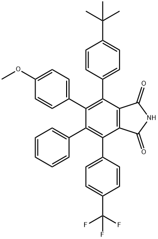 1H-Isoindole-1,3(2H)-dione, 4-[4-(1,1-dimethylethyl)phenyl]-5-(4-methoxyphenyl)-6-phenyl-7-[4-(trifluoromethyl)phenyl]- 구조식 이미지