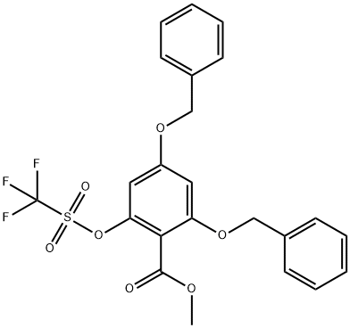 Methyl 2,4-Dibenzyloxy-6-[(trifluoromethanesulfonyl)oxy]benzoate Structure