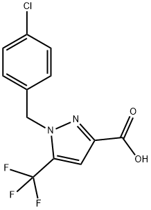 1-(4-chlorobenzyl)-5-(trifluoromethyl)-1H-pyrazole-3-carboxylic acid Structure