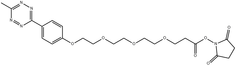 Propanoic acid, 3-[2-[2-[2-[4-(6-methyl-1,2,4,5-tetrazin-3-yl)phenoxy]ethoxy]ethoxy]ethoxy]-, 2,5-dioxo-1-pyrrolidinyl ester 구조식 이미지