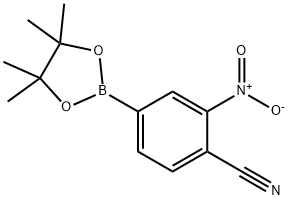 2-Nitro-4-(4,4,5,5-tetramethyl-[1,3,2]dioxaborolan-2-yl)-benzonitrile 구조식 이미지