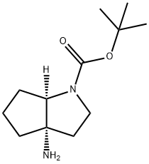 rac-tert-butyl (3aR,6aS)-3a-amino-octahydrocyclopenta[b]pyrrole-1-carboxylate, cis Structure