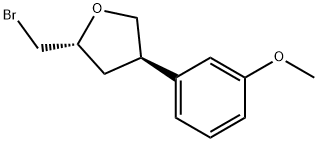 Furan, 2-(bromomethyl)tetrahydro-4-(3-methoxyphenyl)-, (2R,4R)- Structure