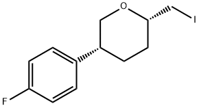 2H-Pyran, 5-(4-fluorophenyl)tetrahydro-2-(iodomethyl)-, (2S,5R)- 구조식 이미지