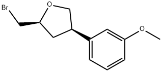 Furan, 2-(bromomethyl)tetrahydro-4-(3-methoxyphenyl)-, (2S,4R)- 구조식 이미지