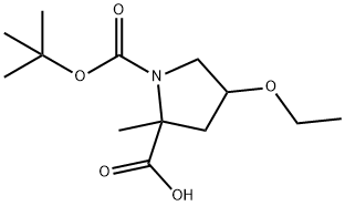 1,2-Pyrrolidinedicarboxylic acid, 4-ethoxy-2-methyl-, 1-(1,1-dimethylethyl) ester Structure