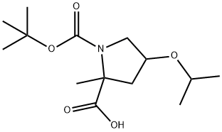 1,2-Pyrrolidinedicarboxylic acid, 2-methyl-4-(1-methylethoxy)-, 1-(1,1-dimethylethyl) ester 구조식 이미지