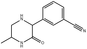 Benzonitrile, 3-(5-methyl-3-oxo-2-piperazinyl)- 구조식 이미지