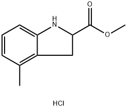 Methyl 4-Methyl-2,3-dihydro-1H-indole-2-carboxylate Hydrochloride Structure