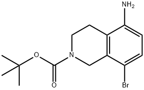 2(1H)-Isoquinolinecarboxylic acid, 5-amino-8-bromo-3,4-dihydro-, 1,1-dimethylethyl ester 구조식 이미지