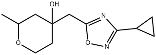 2H-Pyran-4-ol, 4-[(3-cyclopropyl-1,2,4-oxadiazol-5-yl)methyl]tetrahydro-2-methyl- 구조식 이미지