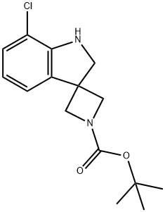 Spiro[azetidine-3,3'-[3H]indole]-1-carboxylic acid, 7'-chloro-1',2'-dihydro-, 1,1-dimethylethyl ester Structure