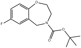 1,4-Benzoxazepine-4(5H)-carboxylic acid, 7-fluoro-2,3-dihydro-, 1,1-dimethylethyl ester Structure