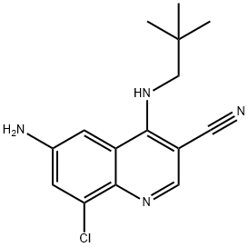 6-amino-8-chloro-4-(neopentylamino)quinoline-3-carbonitrile(WX130480) Structure