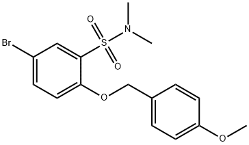 Benzenesulfonamide, 5-bromo-2-[(4-methoxyphenyl)methoxy]-N,N-dimethyl- 구조식 이미지