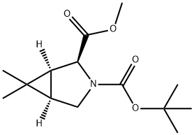 (1S,2S,5R)-3-tert-Butyl 2-methyl 6,6-dimethyl-3-azabicyclo[3.1.]hexane-2,3-dicarboxylate 구조식 이미지
