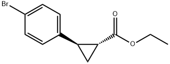 Cyclopropanecarboxylic acid, 2-(4- bromophenyl)-, ethyl ester, (1R,2R)- Structure