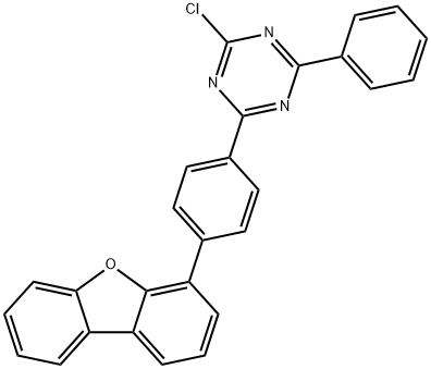 1,3,5-Triazine, 2-chloro-4-[4-(4-dibenzofuranyl)phenyl]-6-phenyl- Structure