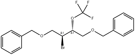 ((((2S,3R)-2-bromo-3-(trifluoromethoxy)butane-1,4-diyl)bis(oxy))bis(methylene))dibenzene Structure