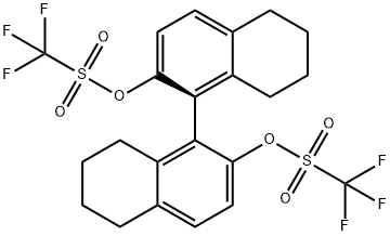 Methanesulfonic acid, trifluoro-, (1S)-5,5',6,6',7,7',8,8'-octahydro[1,1'-binaphthalene]-2,2'-diyl ester (9CI) Structure