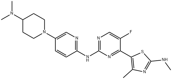 2-Pyrimidinamine, N-[5-[4-(dimethylamino)-1-piperidinyl]-2-pyridinyl]-5-fluoro-4-[4-methyl-2-(methylamino)-5-thiazolyl]- Structure