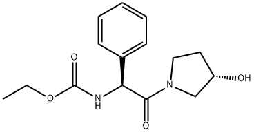 Carbamic acid, N-?[(1S)?-?2-?[(3S)?-?3-?hydroxy-?1-?pyrrolidinyl]?-?2-?oxo-?1-?phenylethyl]?-?, ethyl ester Structure