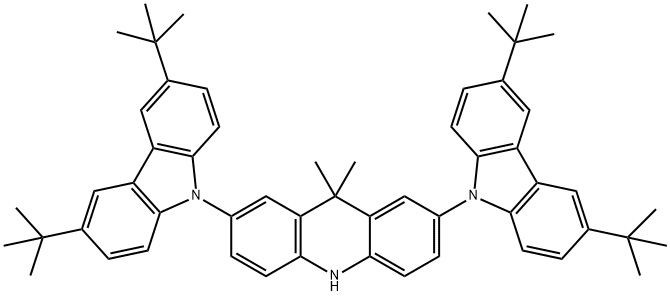 Acridine, 2,7-bis[3,6-bis(1,1-dimethylethyl)-9H-carbazol-9-yl]-9,10-dihydro-9,9-dimethyl- Structure