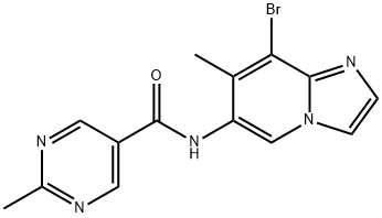 5-Pyrimidinecarboxamide, N-(8-bromo-7-methylimidazo[1,2-a]pyridin-6-yl)-2-methyl- Structure