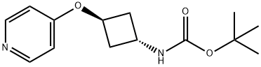 Carbamic acid, N-[trans-3-(4-pyridinyloxy)cyclobutyl]-, 1,1-dimethylethyl ester 구조식 이미지