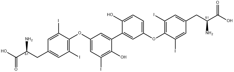 (2S,2''S)-3,3''-(((6,6''-Dihydroxy-5-iodo-[1,1''-biphenyl]-3,3''-diyl)bis(oxy))bis(3,5-diiodo-4,1-phenylene))bis(2-aminopropanoic Acid) Structure