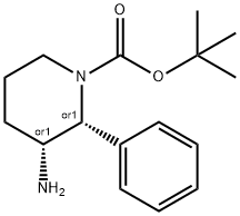 1-Piperidinecarboxylic acid, 3-amino-2-phenyl-, 1,1-dimethylethyl ester, (2R,3R)- 구조식 이미지