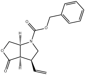 1H-Furo[3,4-b]pyrrole-1-carboxylic acid, 3-ethenylhexahydro-4-oxo-, phenylmethyl ester, (3S,3aR,6aS)- Structure