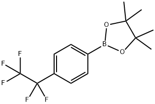 1,3,2-Dioxaborolane, 4,4,5,5-tetramethyl-2-[4-(1,1,2,2,2-pentafluoroethyl)phenyl]- Structure