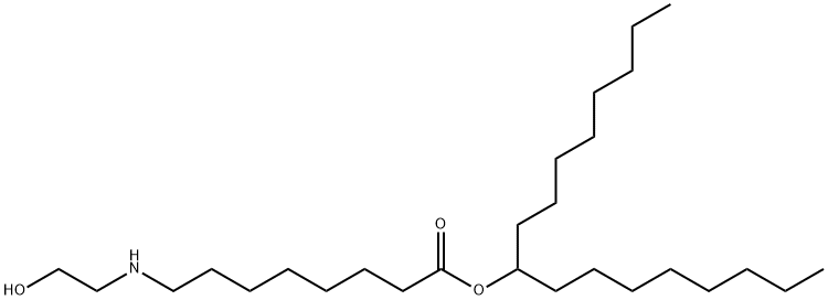 Octanoic acid, 8-[(2-hydroxyethyl)amino]-, 1-octylnonyl ester 구조식 이미지