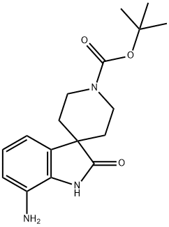 Spiro[3H-indole-3,4′-piperidine]-1′-carboxylic acid, 7-amino-1,2-dihydro-2-oxo-,… Structure