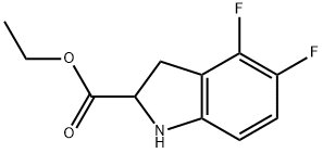 1H-Indole-2-carboxylic acid, 4,5-difluoro-2,3-dihydro-, ethyl ester Structure