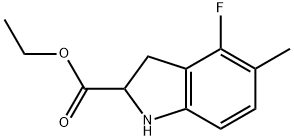 1H-Indole-2-carboxylic acid, 4-fluoro-2,3-dihydro-5-methyl-, ethyl ester Structure