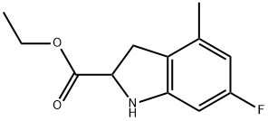 1H-Indole-2-carboxylic acid, 6-fluoro-2,3-dihydro-4-methyl-, ethyl ester Structure