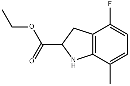 1H-Indole-2-carboxylic acid, 4-fluoro-2,3-dihydro-7-methyl-, ethyl ester Structure