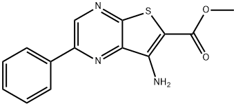 Thieno[2,3-b]pyrazine-6-carboxylic acid, 7-amino-2-phenyl-, methyl ester Structure